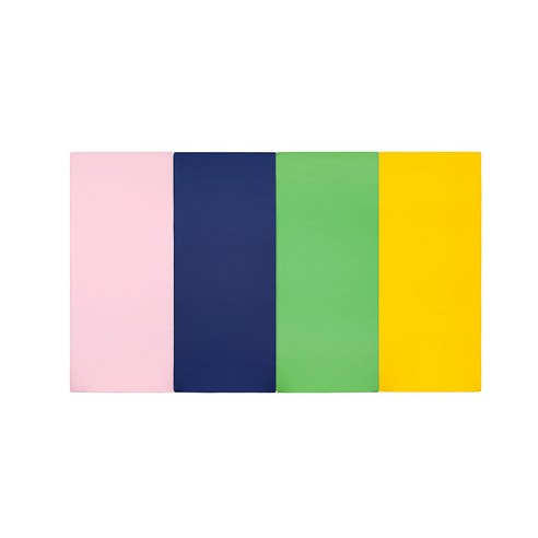 퍼니존 퍼니테라피 베이비핑크비비드시리즈5 유아폴더매트, 베이비핑크 + 블루 + 그린 + 옐로우