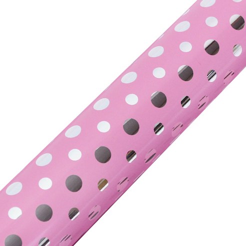 영프라자 더블도트 비닐 증착 포장지 소 26.5cm x 17m, 핑크, 1개