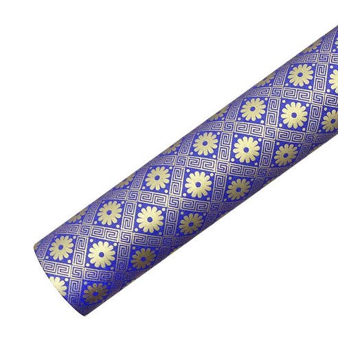 영프라자 국화 종이포장지 53cm x 10m, 블루, 1개