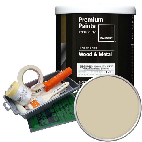 노루페인트 팬톤 우드앤메탈 수성페인트 반광 세트, 14-1108 Wood Ash, 1L, 1개