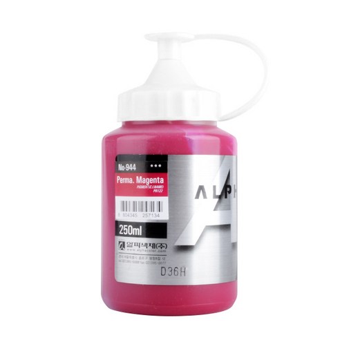 알파색채 실버레벨 아크릴물감 낱색 S1 944 13 PermanentMagenta, 250ml, 1색