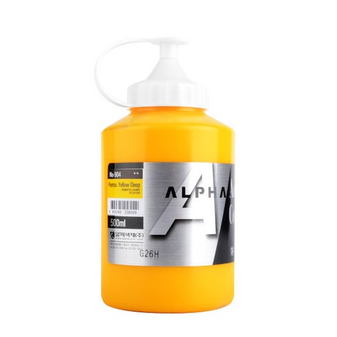 알파색채 실버레벨 아크릴물감 S1 904 4 PermanentYellowDeep, 500ml, 1색