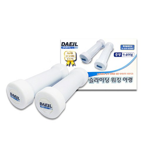 대일스포츠 슬라이딩워킹아령 400g, 2개입, 흰색