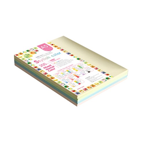 종이문화 스타일리쉬 노멀칼라 색지 혼합 297 SN-Popular Tone Shallow 205g, A5, 100매