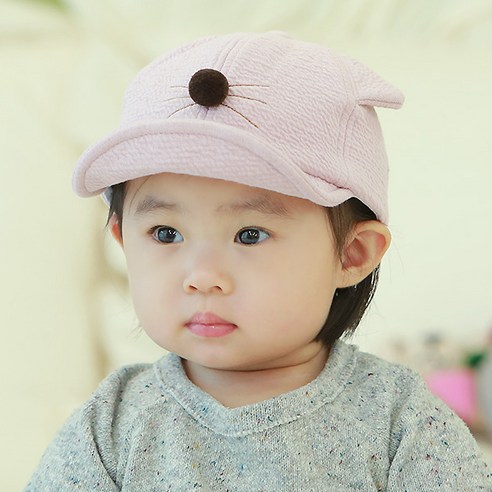 무슈 유아공용 고양이 물결 얌채캡