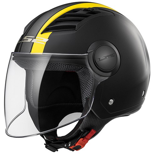 LS2HELMETS 오토바이헬멧 OF562 에어플로우 엘, 무광블랙 옐로우  메트로폴리스