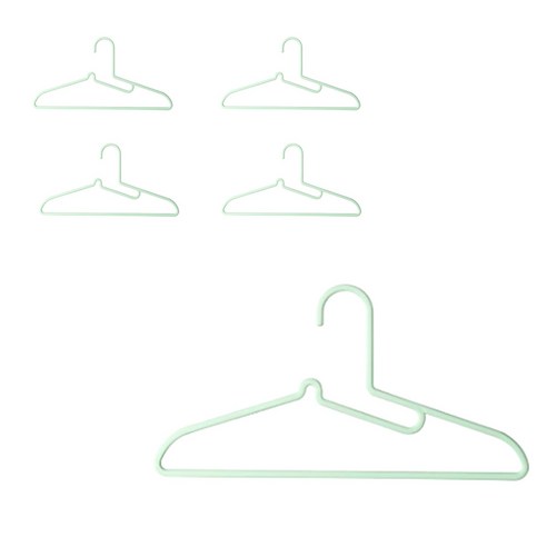 DM 알럽홈 목 늘어남 방지 옷걸이, 그린, 5개입