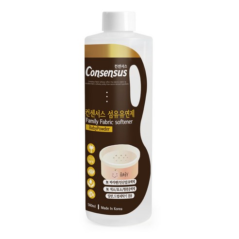 컨센서스 패밀리 섬유유연제 베이비파우더 본품, 500ml, 1개
