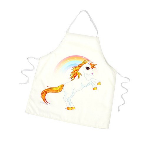 이엘피코리아 캔버스 자수 앞치마, 레인보우유니콘, 1개