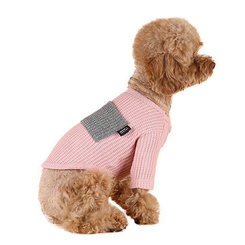 윙키뉴욕 강아지옷 와플포켓 티셔츠, Pink