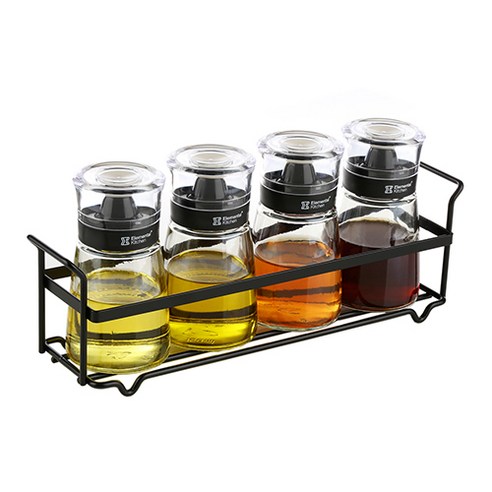 시노글라스 스마트 오일병 블랙 160ml x 4p + 거치대, 1세트