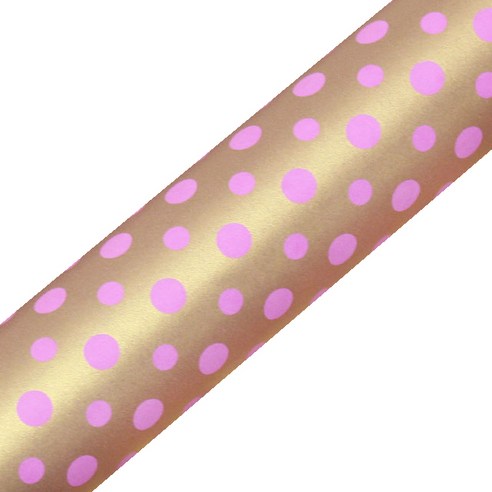 포포팬시 더블도트 종이포장지 53cm x 20m, 핑크, 1개