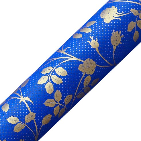 영프라자 도트장미 종이롤 포장지 53cm x 20m, 청색, 1개