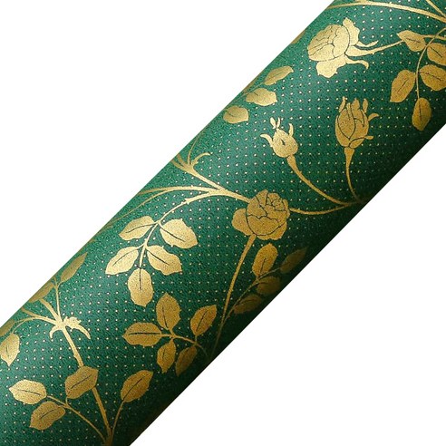 영프라자 도트장미 종이롤 포장지 53cm x 20m, 녹색, 1개