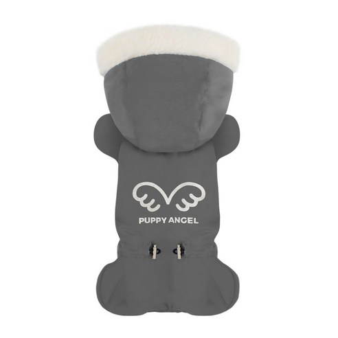 퍼피엔젤 애견 SignatureTM 날개 패딩 오버롤 남여공용 올인원 PA-OW434, 95 Gray