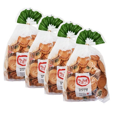 청우식품 옛날애 김맛전병, 250g, 4개