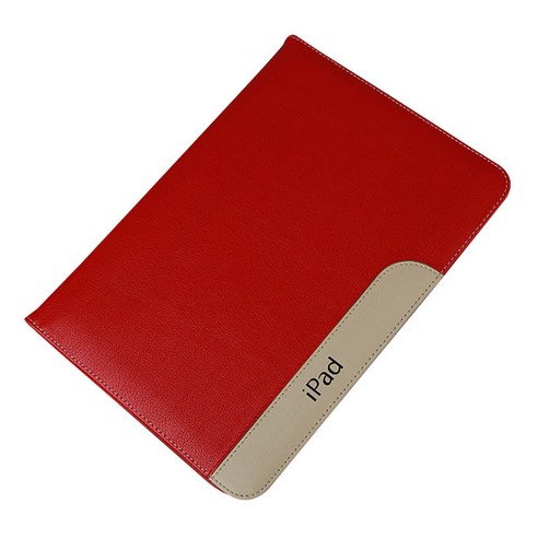 인스타 ipad 투톤라인 가죽 휴대폰케이스, 레드