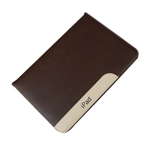 인스타 ipad 투톤라인 가죽 휴대폰케이스, 커피브라운