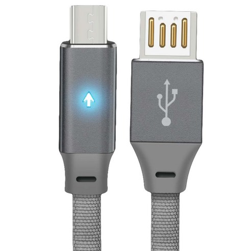 베이직스틴 양면 USB LED 고속 충전케이블 안드로이드 5핀, 혼합 색상, 1개