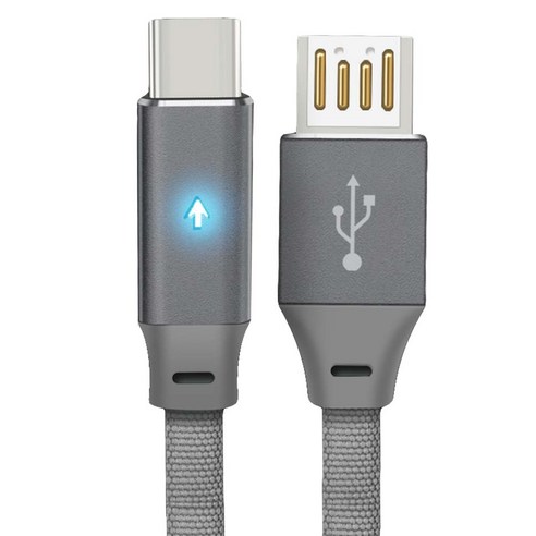 베이직스틴 양면 USB LED 고속 충전케이블 안드로이드 C타입, 혼합 색상, 1개