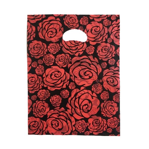 팩스타 펀칭 비닐 포장봉투 가로 25cm x 세로 35cm PE25, 장미, 50개입