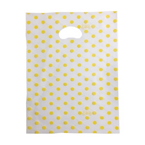 팩스타 펀칭 비닐 포장봉투 가로 25cm x 세로 35cm PE25, 투명노랑땡, 50개입