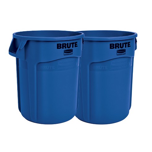 러버메이드 벤티드 브루트 컨테이너 휴지통 75L 2620, 파란색, 2개입