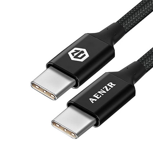 AENZR USB3.1 GEN2 C타입 to TYPE-C 데이터케이블 30cm, 블랙, 1개