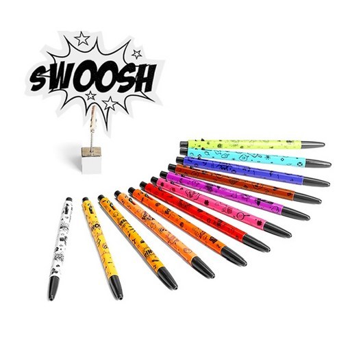 모나미 153 카툰 볼펜 0.5mm, 1타12개입, 갤럭시 그린/1타12개입