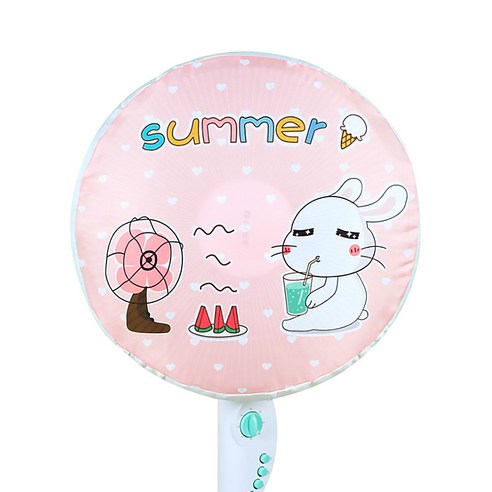 알럽홈 유니크 프린팅 선풍기 커버, 써머토끼