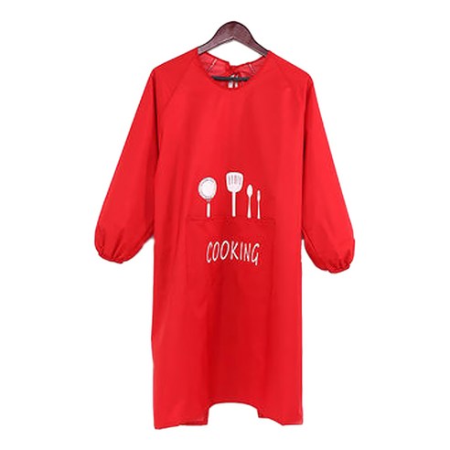 DM 알럽홈 긴팔 성인앞치마, 레드쿠킹, 1개