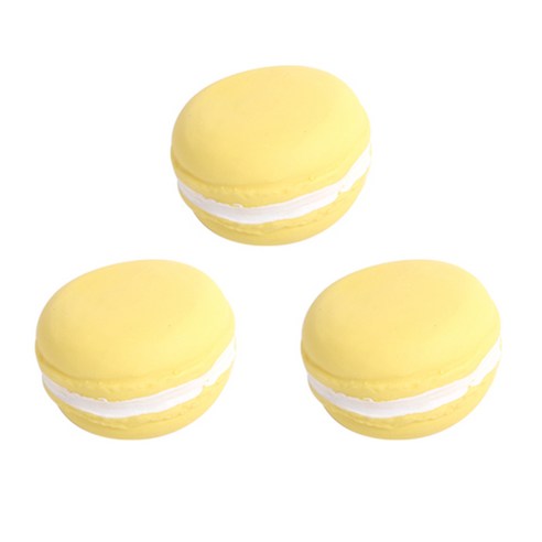 티티펫 라텍스 쏘스윗 마카롱 삑삑이 반려견 장난감 5 x 5 x 3 cm, 레몬, 3개입