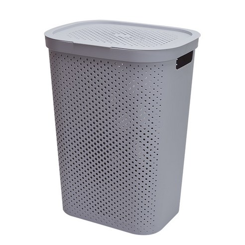 샤바스 샤론 펀칭 세탁물 보관함 60L, 그레이, 1개
