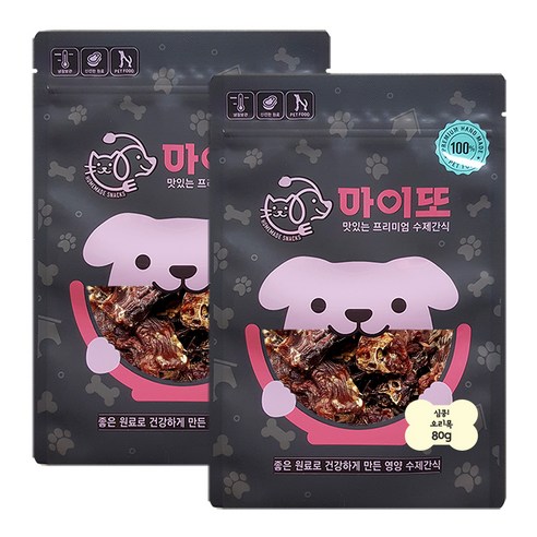 마이또 심쿵 반려견 국내산 수제간식, 오리목맛, 2개입