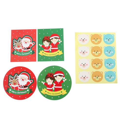 HCN 황씨네도시락 크리스마스 머핀컵덮개 소년소녀 20p + 머핀컵덮개 산타 20p + 곰스티커 80p + 캔디홀더 소년소녀 20p + 캔디홀더 산타 20p, 1세트