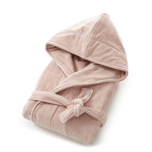 라흐두뜨 벨벳 후드 목욕 가운 450g S F704042, powder pink, 1개