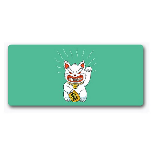 DM 알럽컴 럭키 고양이 마우스 장패드 40 x 90 x 3 cm, 민트17, 1개