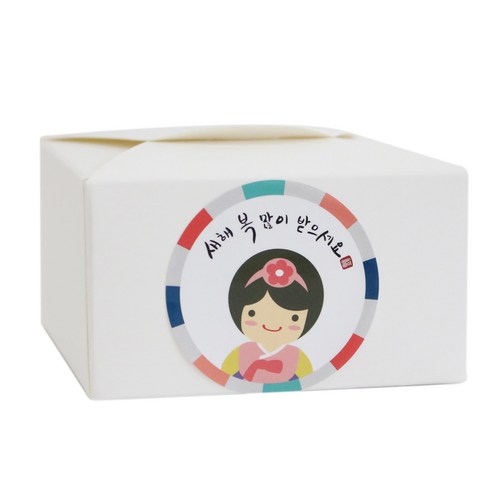 레이스 박스 화이트 30p + 새해복 한복소녀 스티커 30p, 1세트