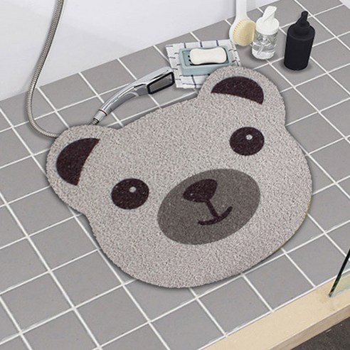 SN 동물얼굴 현관매트, 그레이곰