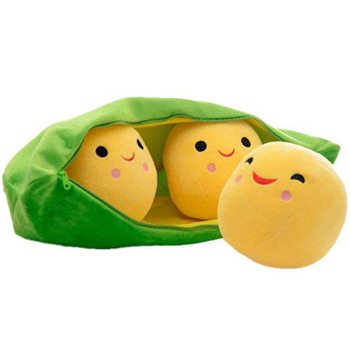 해솔 완두콩 캐릭터 바디필로우 애착인형, 옐로우, 1개