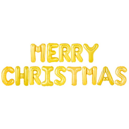 파티팡 은박 풍선세트 MERRY CHRISTMAS, 골드, 1세트