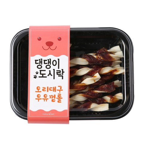 네이처펫 댕댕이도시락 수제간식, 오리대구우유껌롤맛, 1개