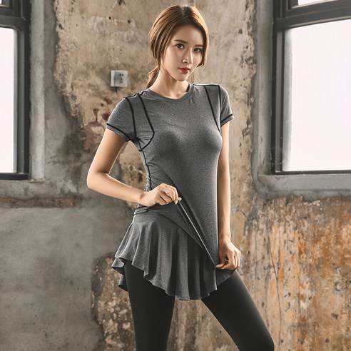 나야스타일 여성용 스포츠 요가복 반팔티 A-173