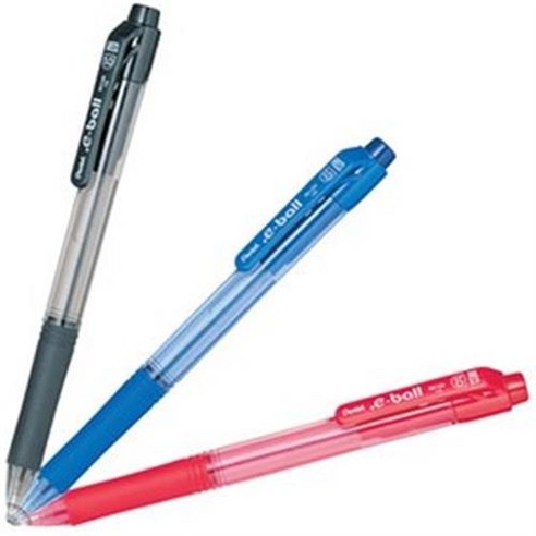 펜텔 e-ball 다띠 유성볼펜 BK130-A 1.0mm, 블랙, 12