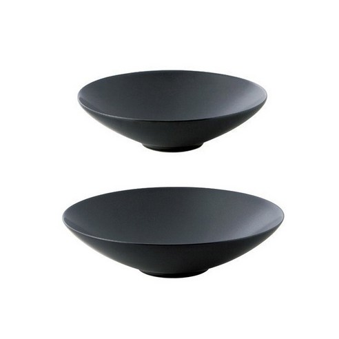 오다도기 서클 찬기 14cm + 16cm, 블랙, 1세트