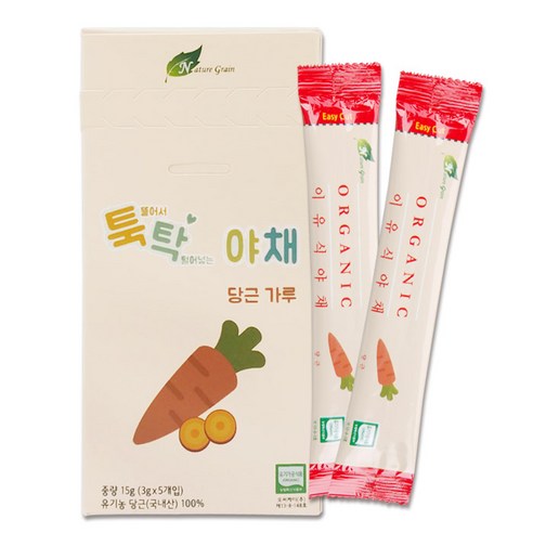 네이쳐그레인 툭탁야채 야채가루 이유식 재료 3g, 당근, 5개입