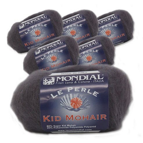몬디알 필립섬유 키드모헤어 뜨개실 20g x 6p, 256(먹먹한보라), 196m