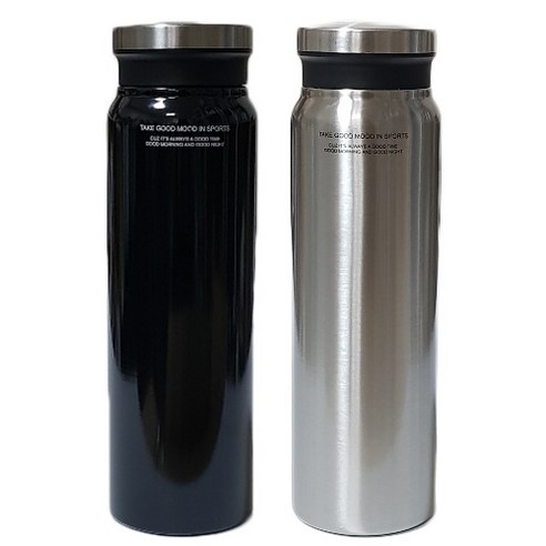푸코 T21 보온텀블러 2p, 블랙, 실버, 750ml