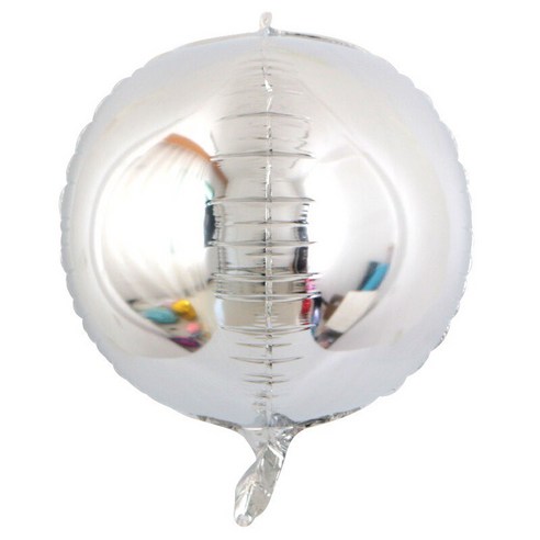풍선팜 서클 스피어 4D 데코 호일 풍선 45 x 45 cm, 실버, 40개입