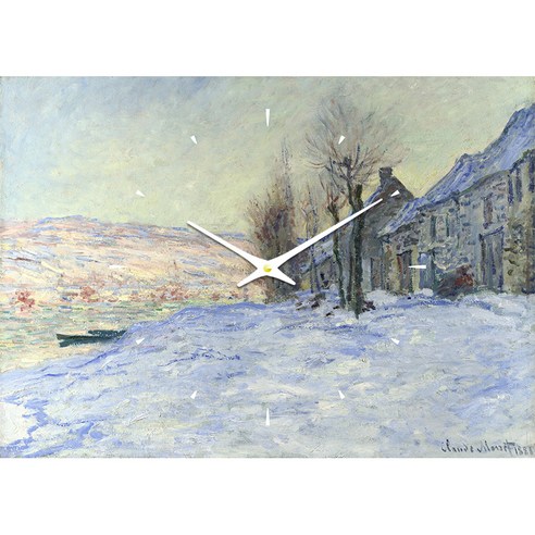 더윤 디자인 레티나 명화시계 30 x 42 cm, 마네 눈 덮인 라바쿠르